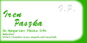 iren paszka business card